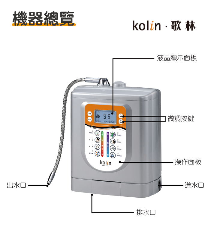 歌林多功能八段電解水機